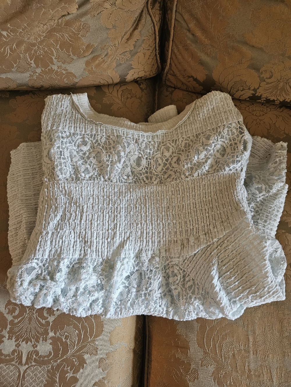 NWOT Free People Snowfall Lace Patchwork Ruffles Tunic - Picture 12 of 13